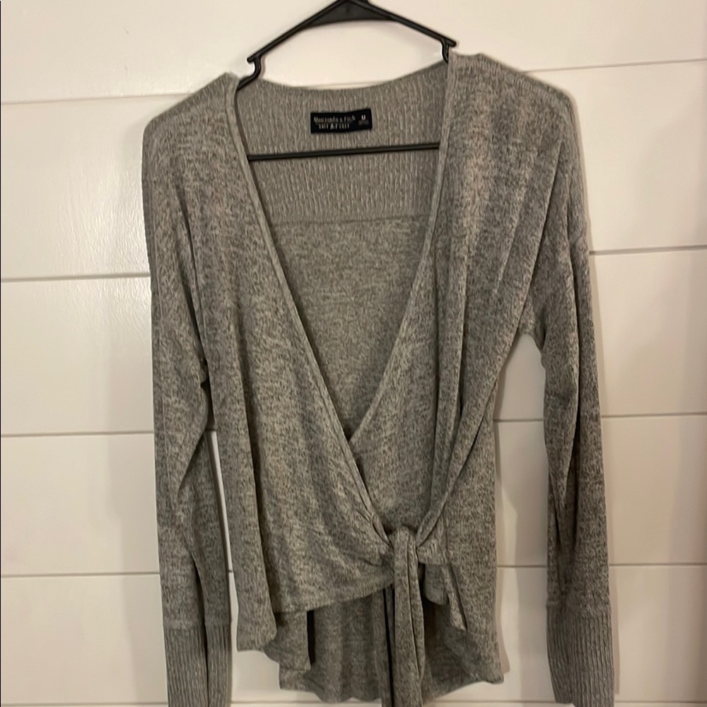 Gray Wrap Sweater